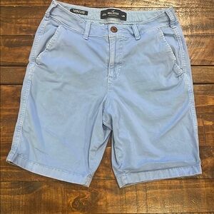 Hollister Blue Flat Front Shorts Casual Summer Essential